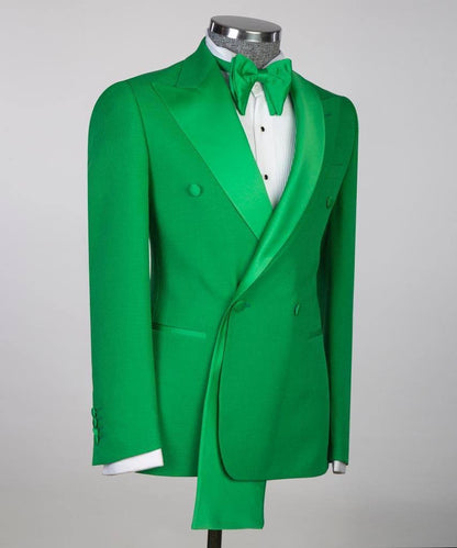Shawl Design Satin Lapel Green Tuxedo