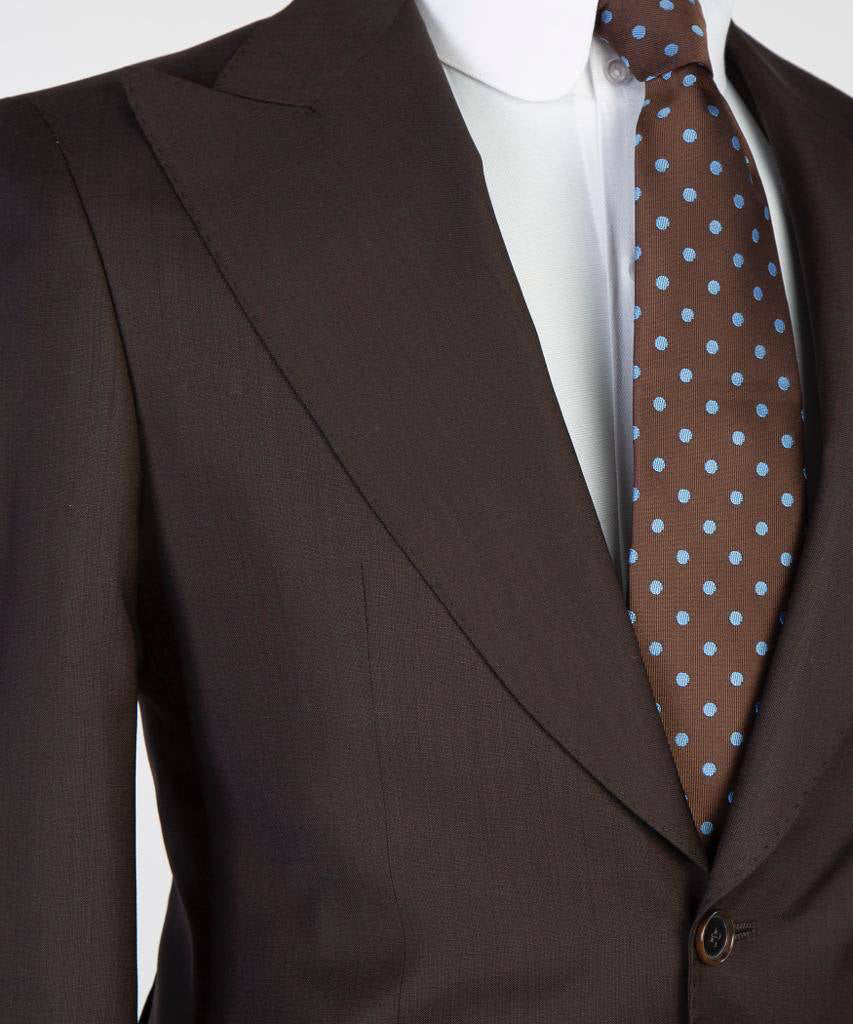 3 pièces pour hommes, simple boutonnage, marron, costume, revers en pointe, idéal pour les dîners, mariage, bal, SV3