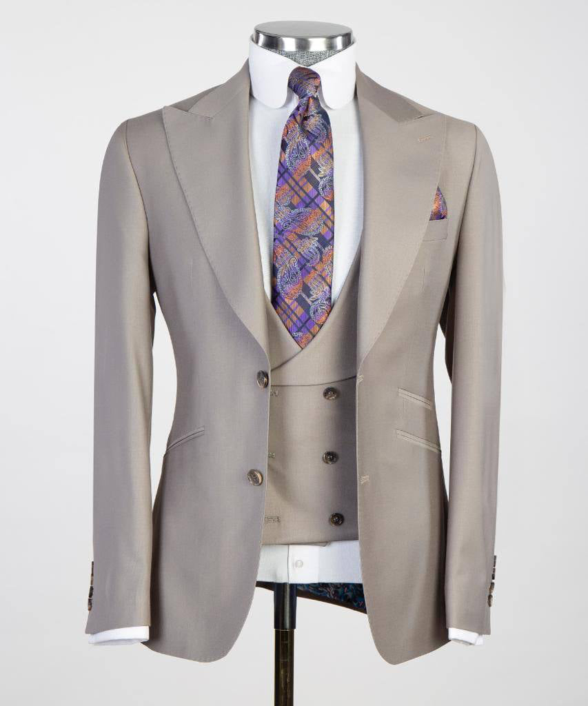 3 pièces pour hommes, boutonnage simple, pierre, costume, revers en pointe, idéal pour les dîners, mariage, bal, SV3