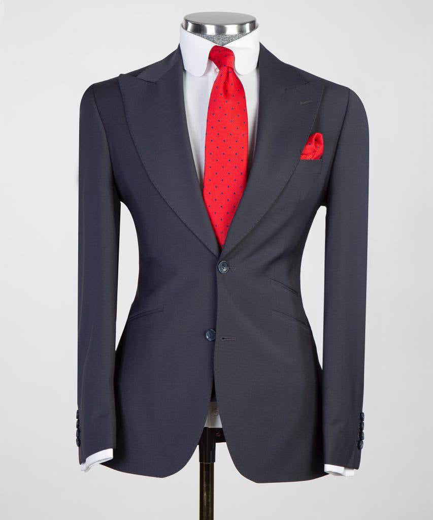 Men's 3 Piece Classic Dark Grey Suit