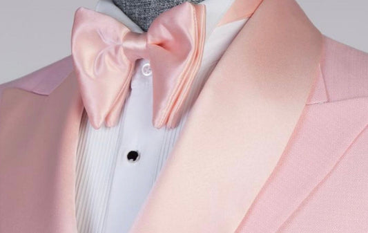 Pink Satin Big Plain Bow Tie