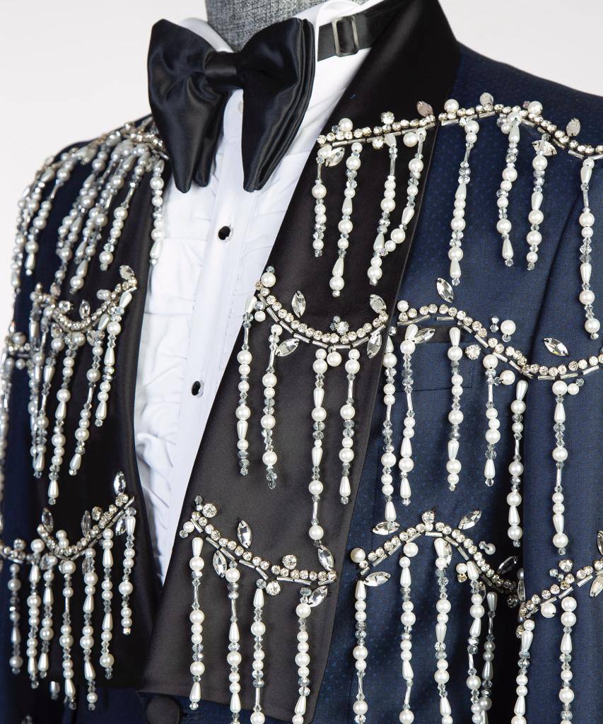 Costume 2 pièces à rayures croisées pour homme, costume bleu bébé, revers en pointe, conçu pour un look élégant, TPL