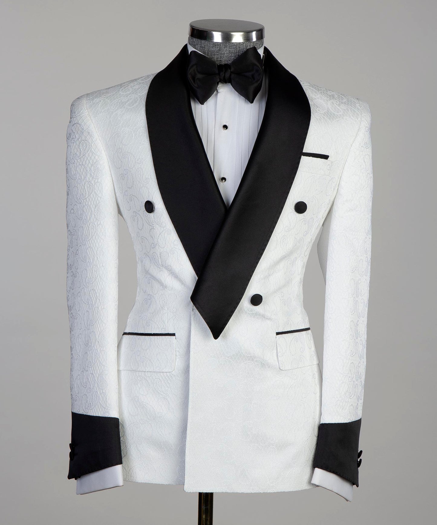 Smoking, 3 pièces, costume, blanc et noir, costume, double boutonnage, idéal pour le mariage...