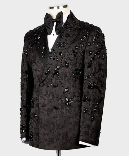 Men's Black Tuxedo, Beaded Design