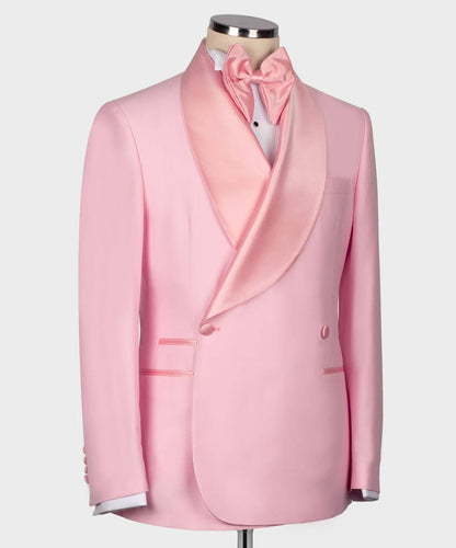 Men's Suit -2 Piece Double Breasted -Pink