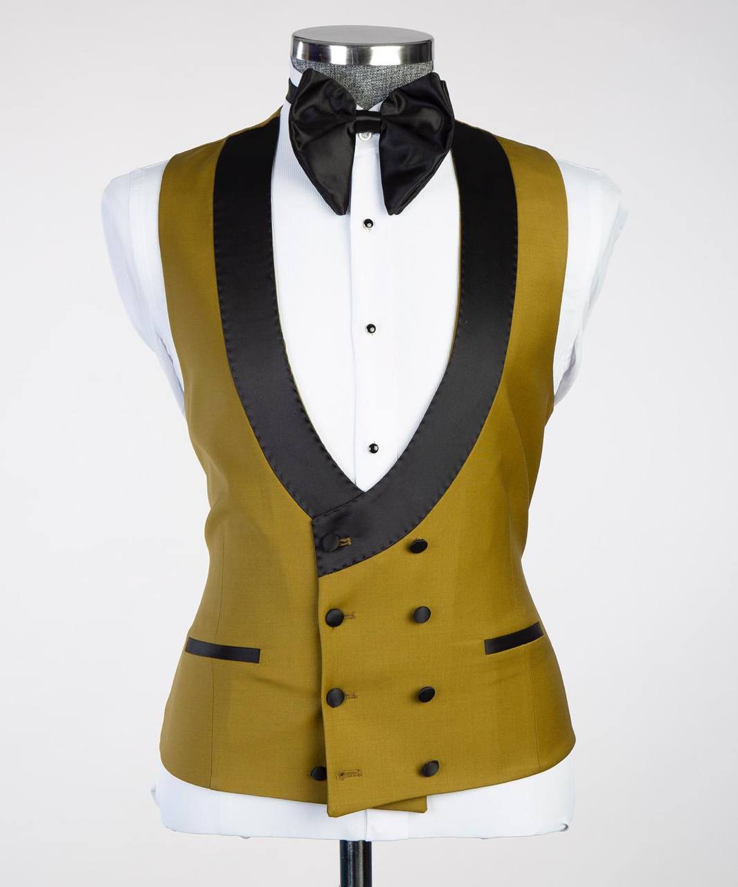 Costume Homme, 2 Pièces, Double Boutonnage, Champagne, Revers Châle, Look Élégant, Idéal pour Mariage, Fêtes, Bal, Célébrations KLD