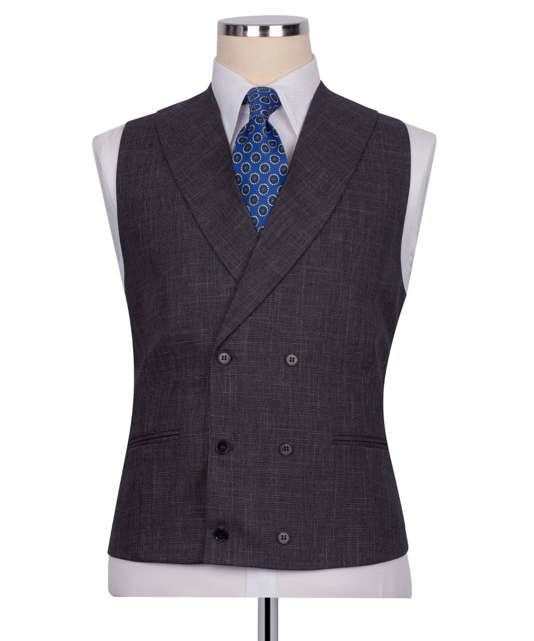 Classic 3-Piece Grey Checkered Suit