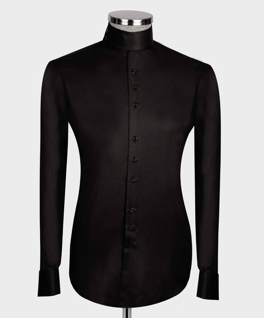 High Collar Shirt Black