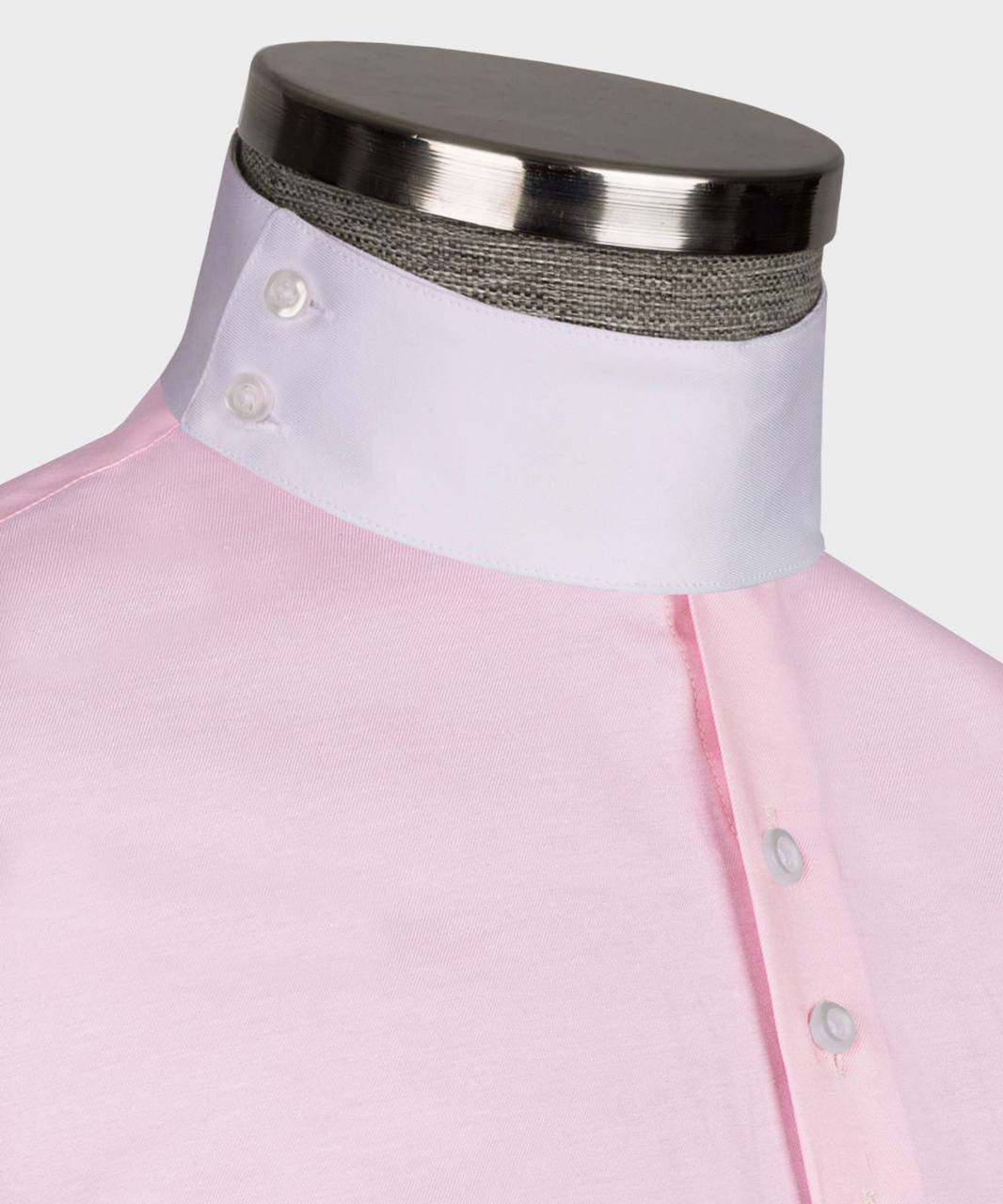 High Collar Shirt Pink and White