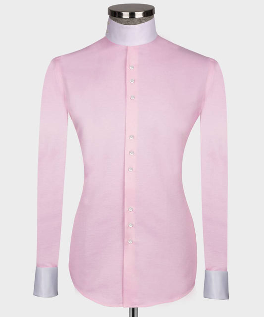 High Collar Shirt Pink and White