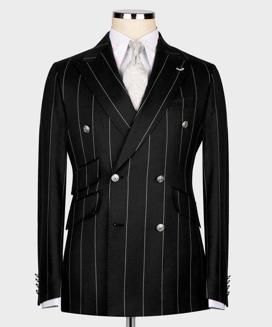 Men's Suit -2 Piece Double Breasted Stripy