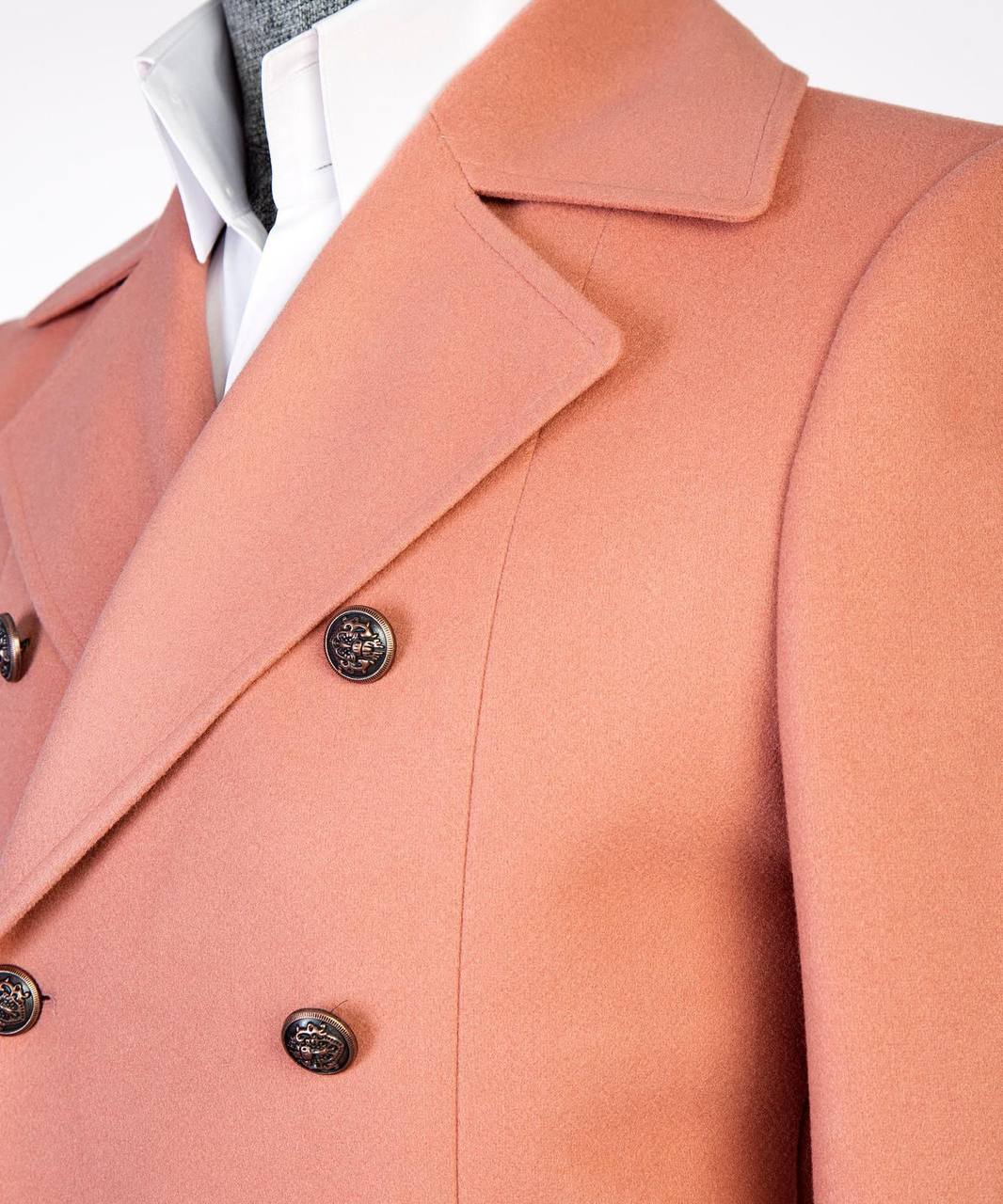 Pink Double Breasted Coat for Men