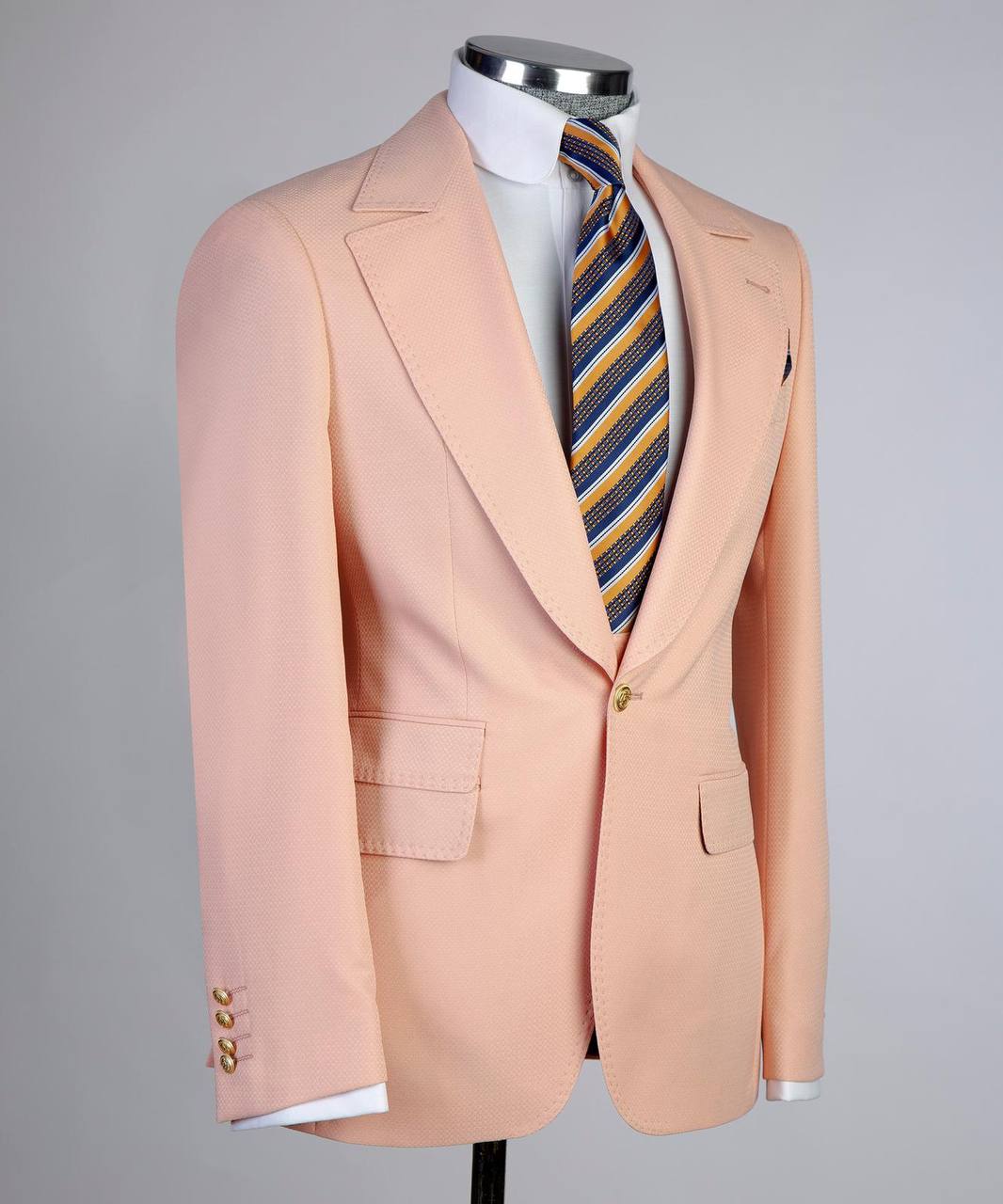 Costume Homme, 2 Pièces, Double Boutonnage, Champagne, Revers Châle, Look Élégant, Idéal pour Mariage, Fêtes, Bal, Célébrations KLD