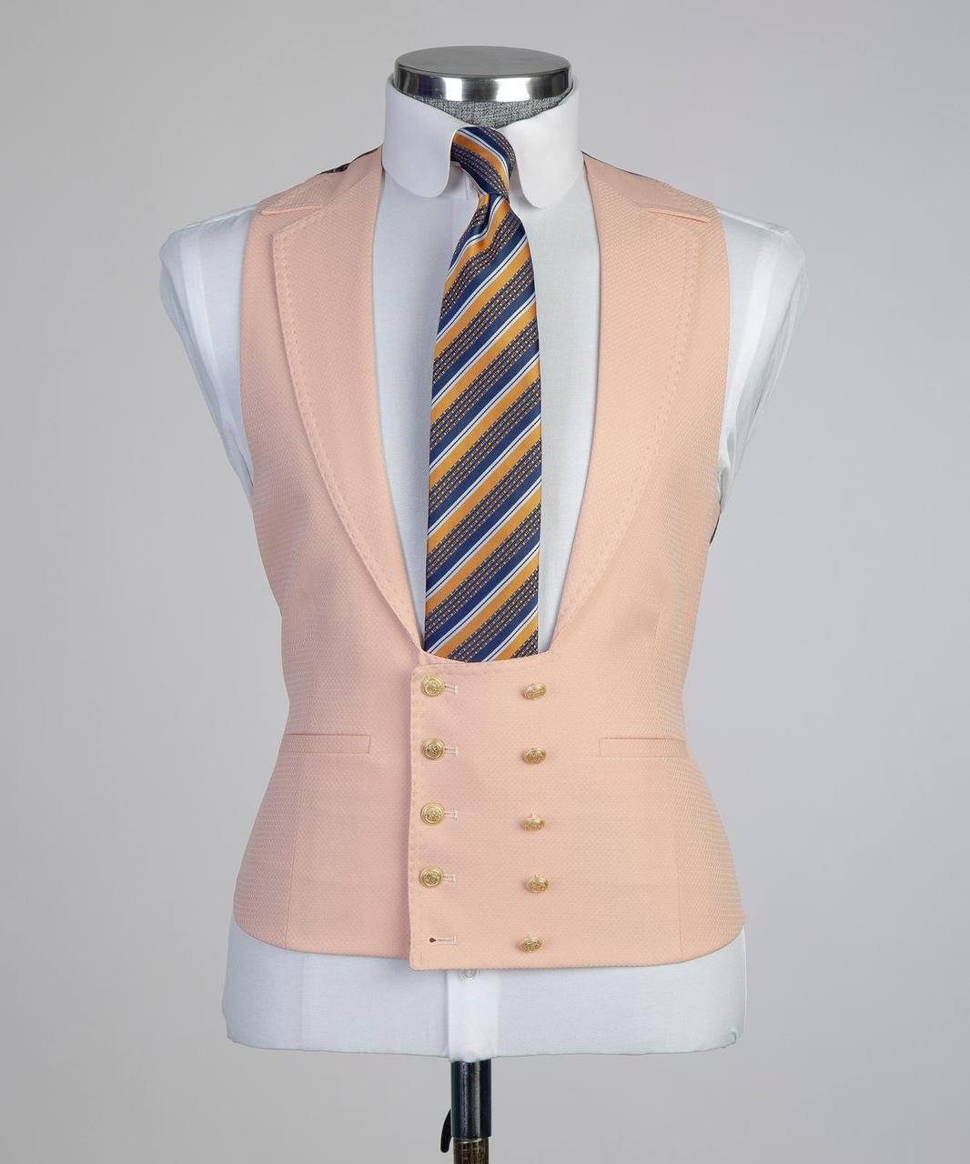 Costume Homme, 2 Pièces, Double Boutonnage, Champagne, Revers Châle, Look Élégant, Idéal pour Mariage, Fêtes, Bal, Célébrations KLD