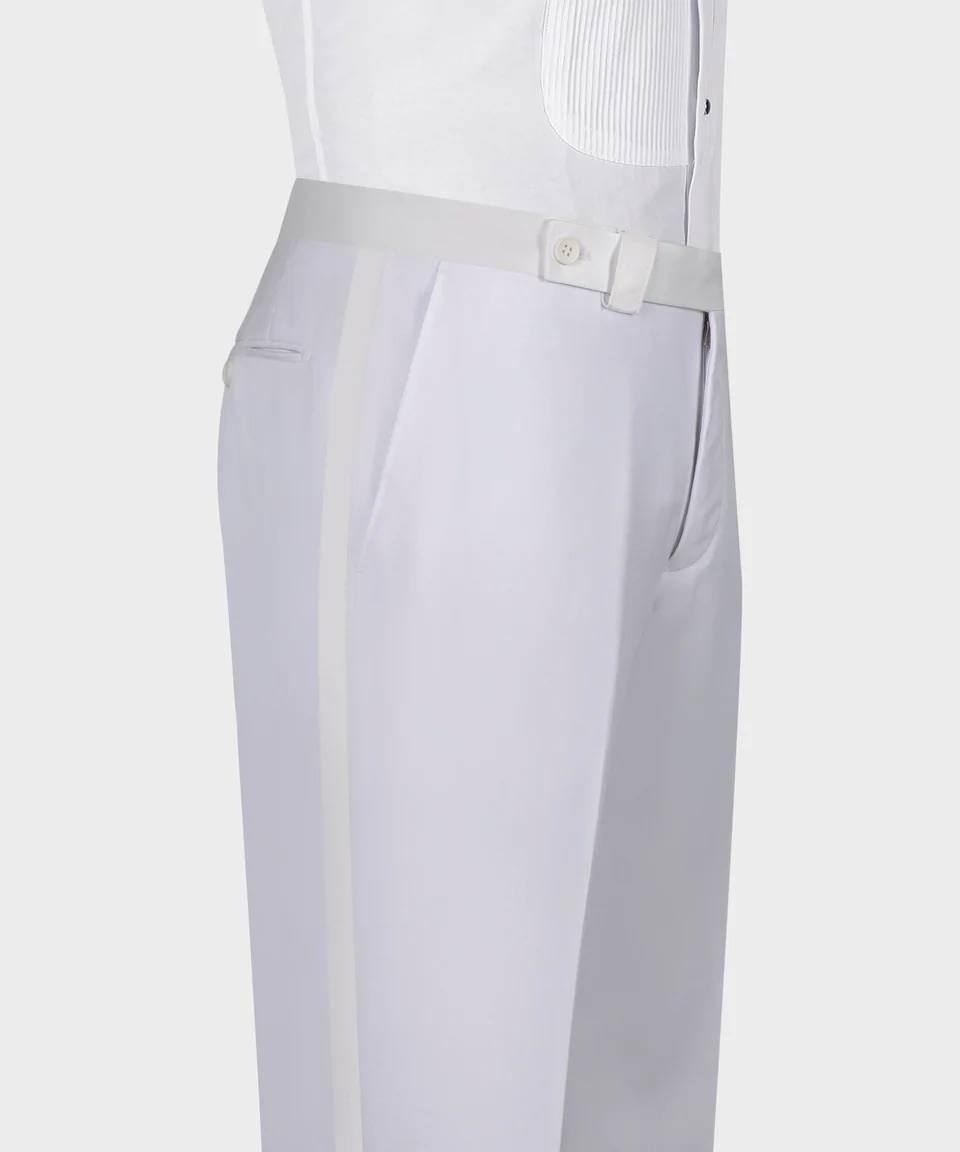 White Satin Lapel Tuxedo, 3 Piece