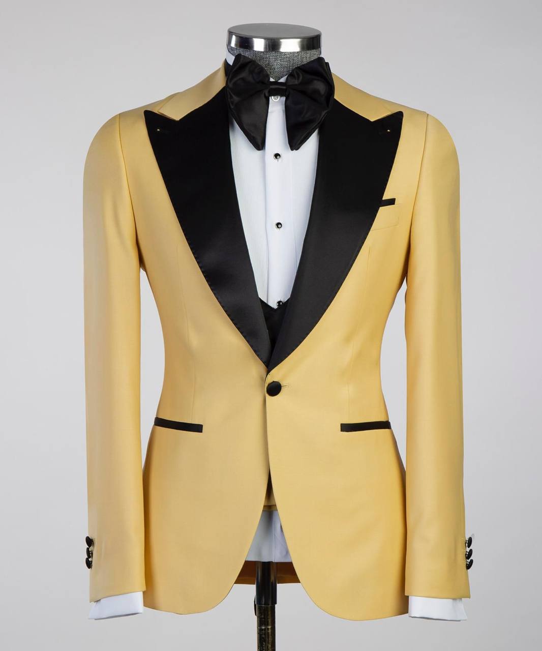 Costume Homme, 2 Pièces, Double Boutonnage, Champagne, Revers Châle, Look Élégant, Idéal pour Mariage, Fêtes, Bal, Célébrations KLD