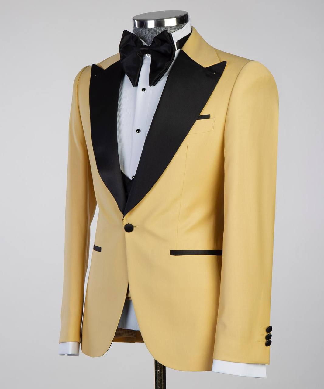 Costume Homme, 2 Pièces, Double Boutonnage, Champagne, Revers Châle, Look Élégant, Idéal pour Mariage, Fêtes, Bal, Célébrations KLD