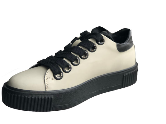 Casual, Handmade, Genuine Leather Mens Shoes 13796 Beige/Black