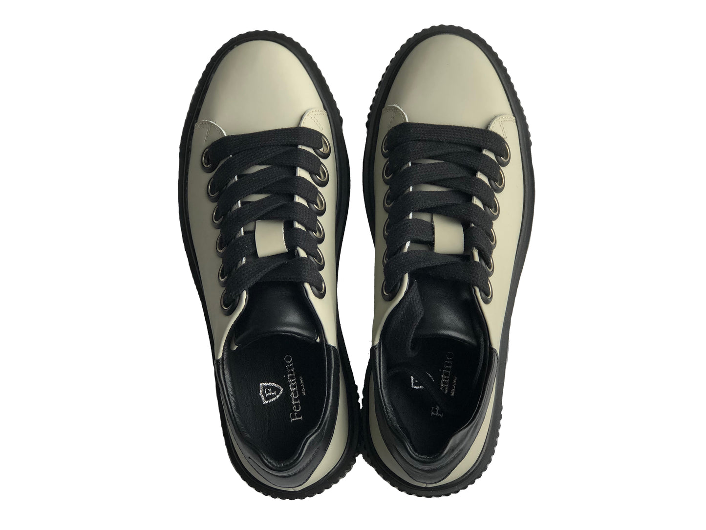 Casual, fait à la main, chaussures pour hommes en cuir véritable 13796 Beige/noir