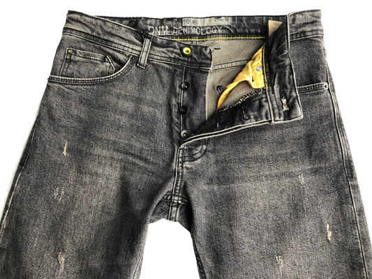 Slim Fit Mens Jeans Black Cotton 7281