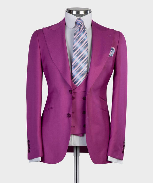 Men's 3 Piece Purple Suit