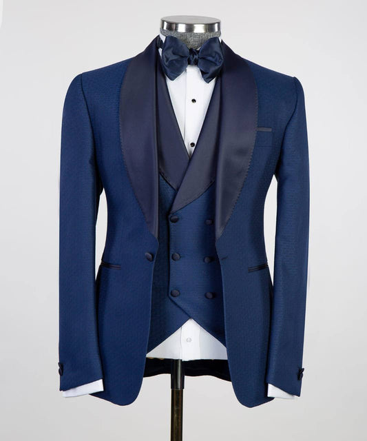 Men's 3 Piece Royal Blue Tuxedo Suit