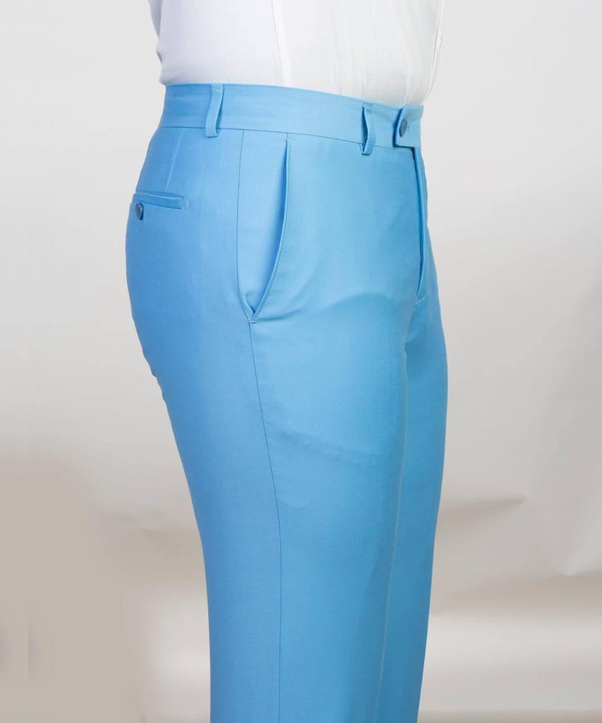 Costume pour homme, 2 pièces, double boutonnage, bleu, revers en pointe, conçu pour un look élégant, TPL