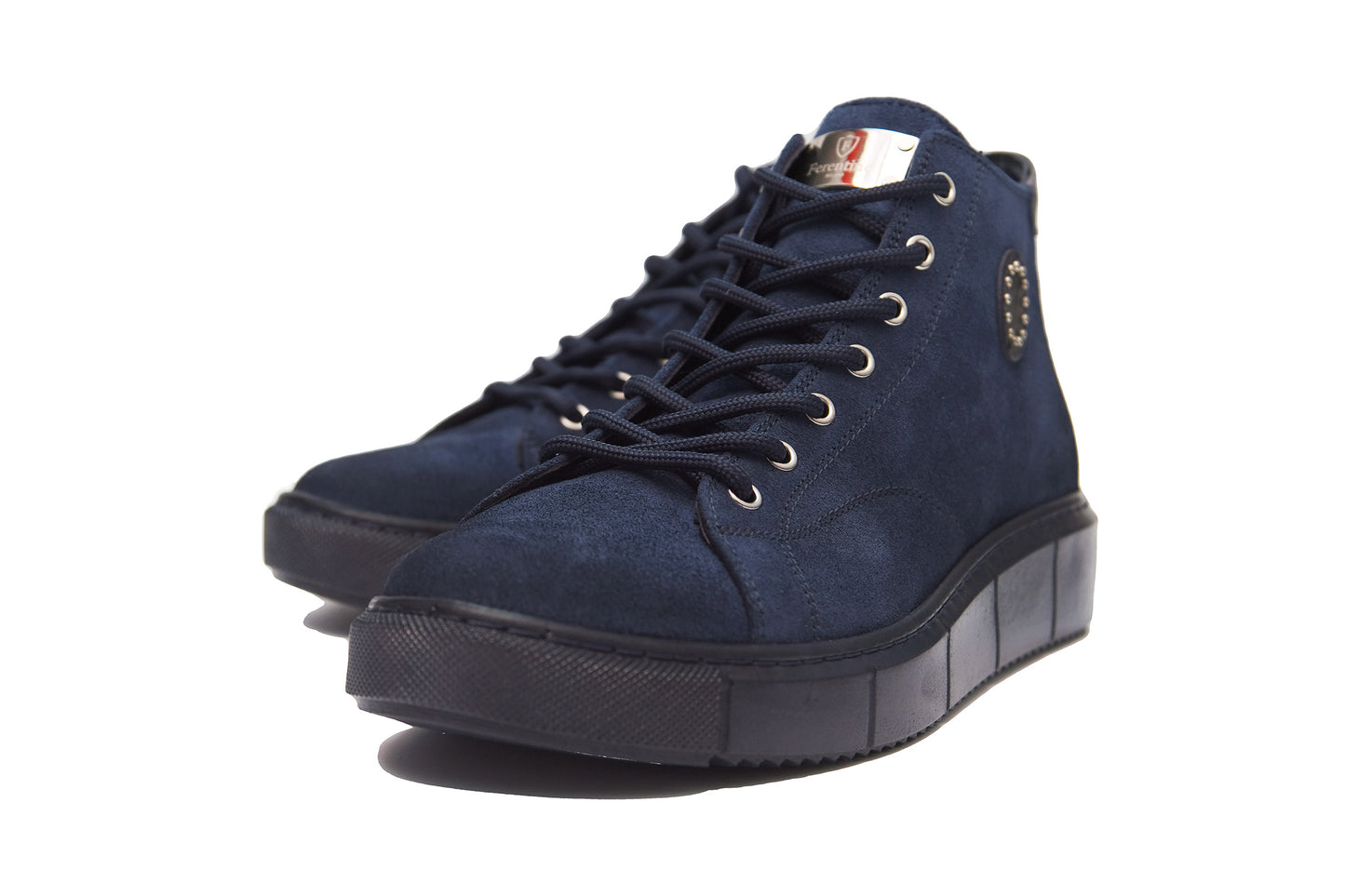 Bottes pour hommes, décontractées faites à la main, cuir véritable, daim, 9253N, bleu marine