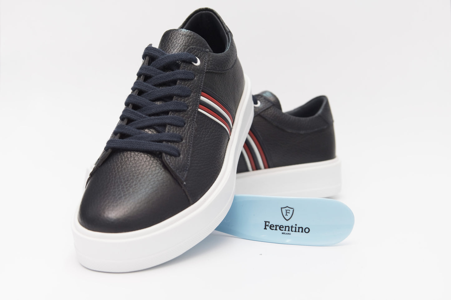 Casual, Handmade, Comfortable, Genuine Leather Mens Shoes 9743 Navy Blue