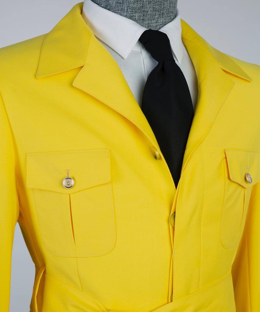Men's 2 Piece Yellow Safari Suit