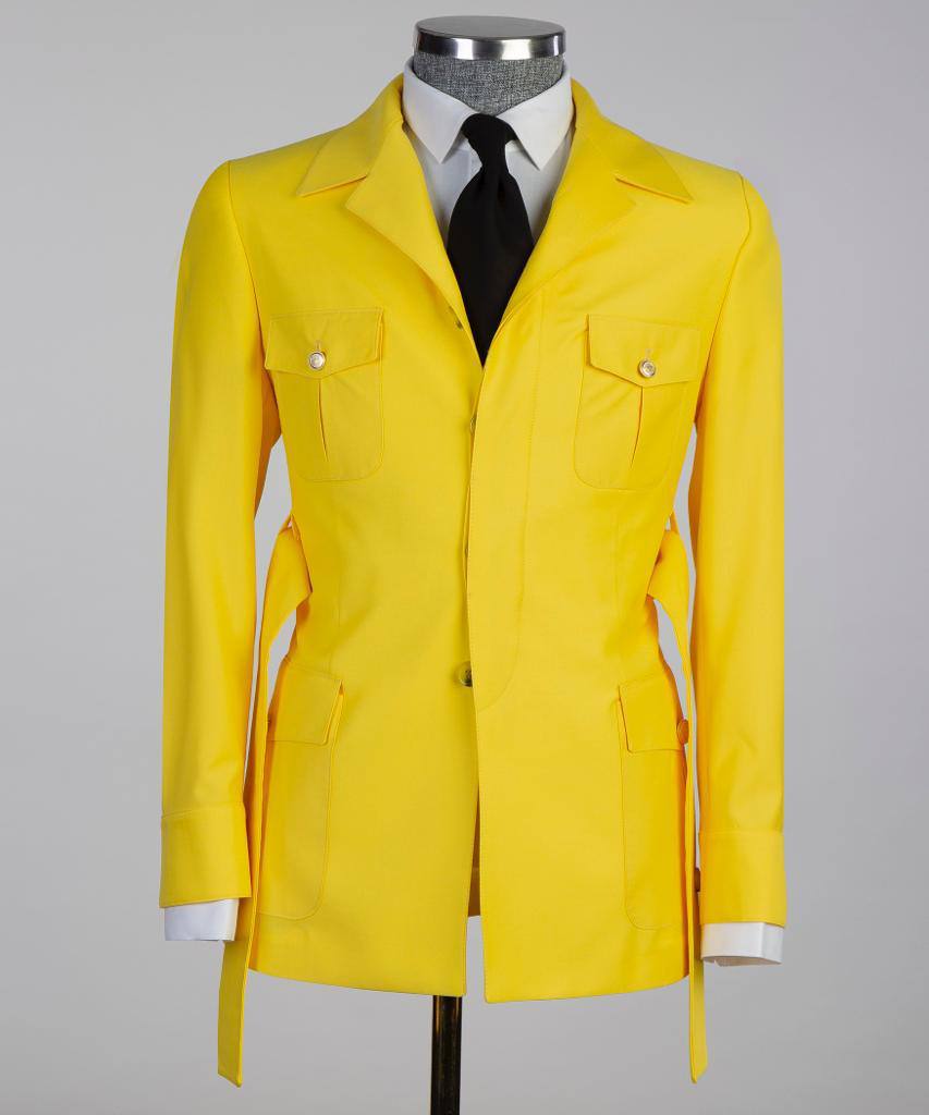 Men's 2 Piece Yellow Safari Suit