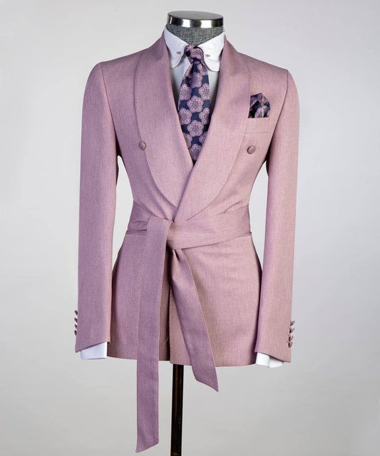 Men's 2 Piece Suit, Pink, Belted Design, Costume