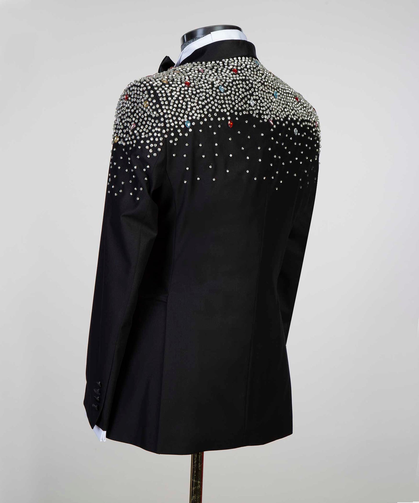 2 pièces pour hommes, costume perlé à revers châle, smoking, noir, look élégant, idéal pour mariage, affaires, bal, célébrations