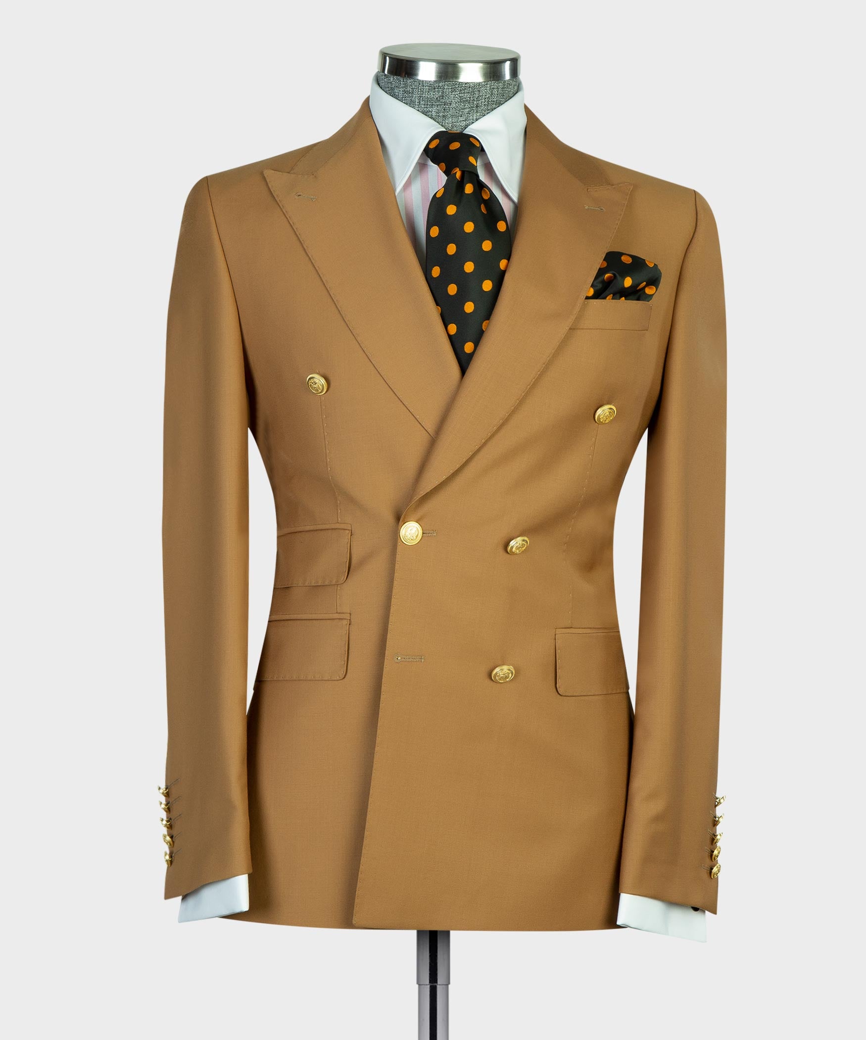 Men s 2 Piece Double Breasted Suit Copper Stylish Look Best for Business Celebrations Weddings Parties TPL