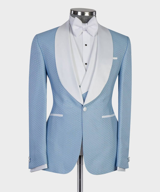 Men's 3 Piece Blue Tuxedo, Suit, Costume