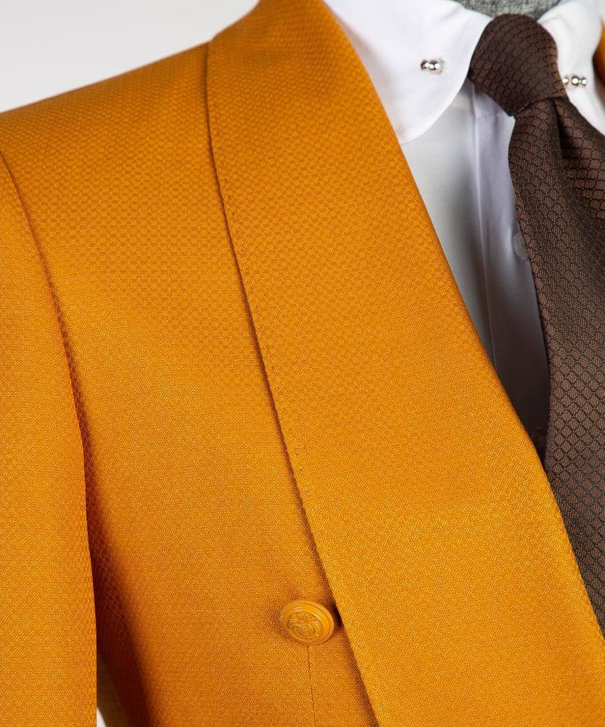 Costume 2 pièces pour homme, orange, design ceinturé, déguisement