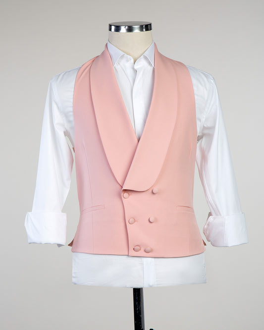 Vest For Men with Shawl Lapel,Waistcote -Pink