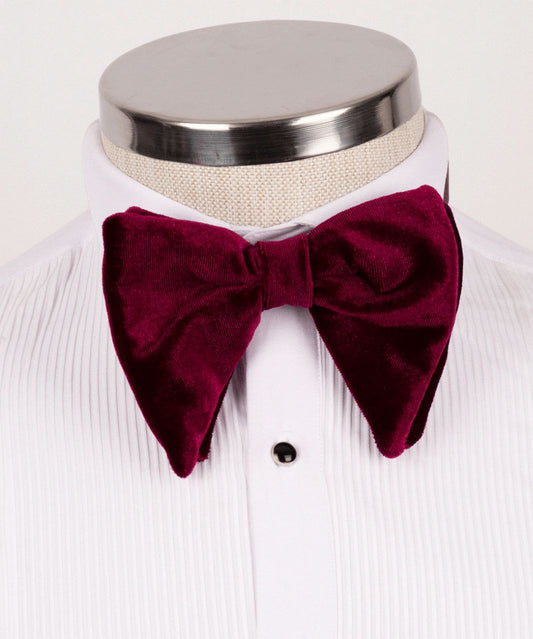 Bow Tie, Velvet, Red/Burgundy, Big Plain, Best For Wedding or Celebration, Suits / Tuxedos