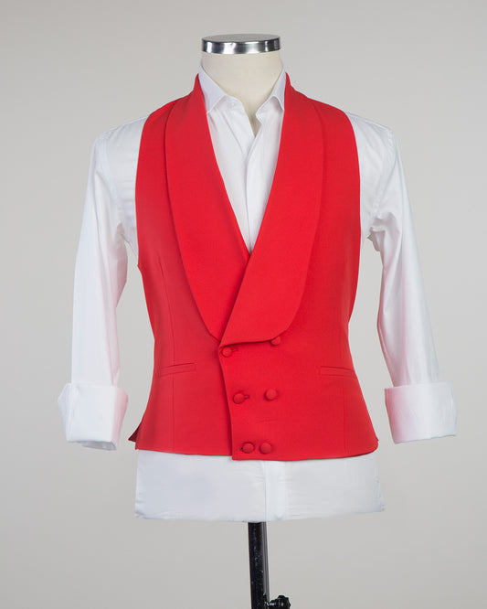 Vest For Men with Shawl Lapel,Waistcote -Red