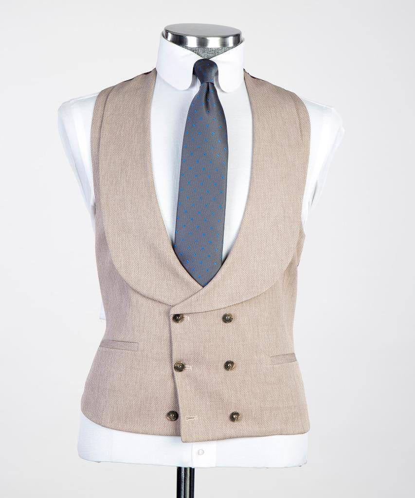 Men's 3 Piece Classic Cream/Beige Suit