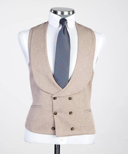 Men's 3 Piece Classic Cream/Beige Suit