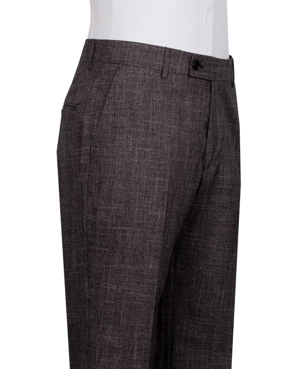 Classic 3-Piece Dark Grey Checkered Suit