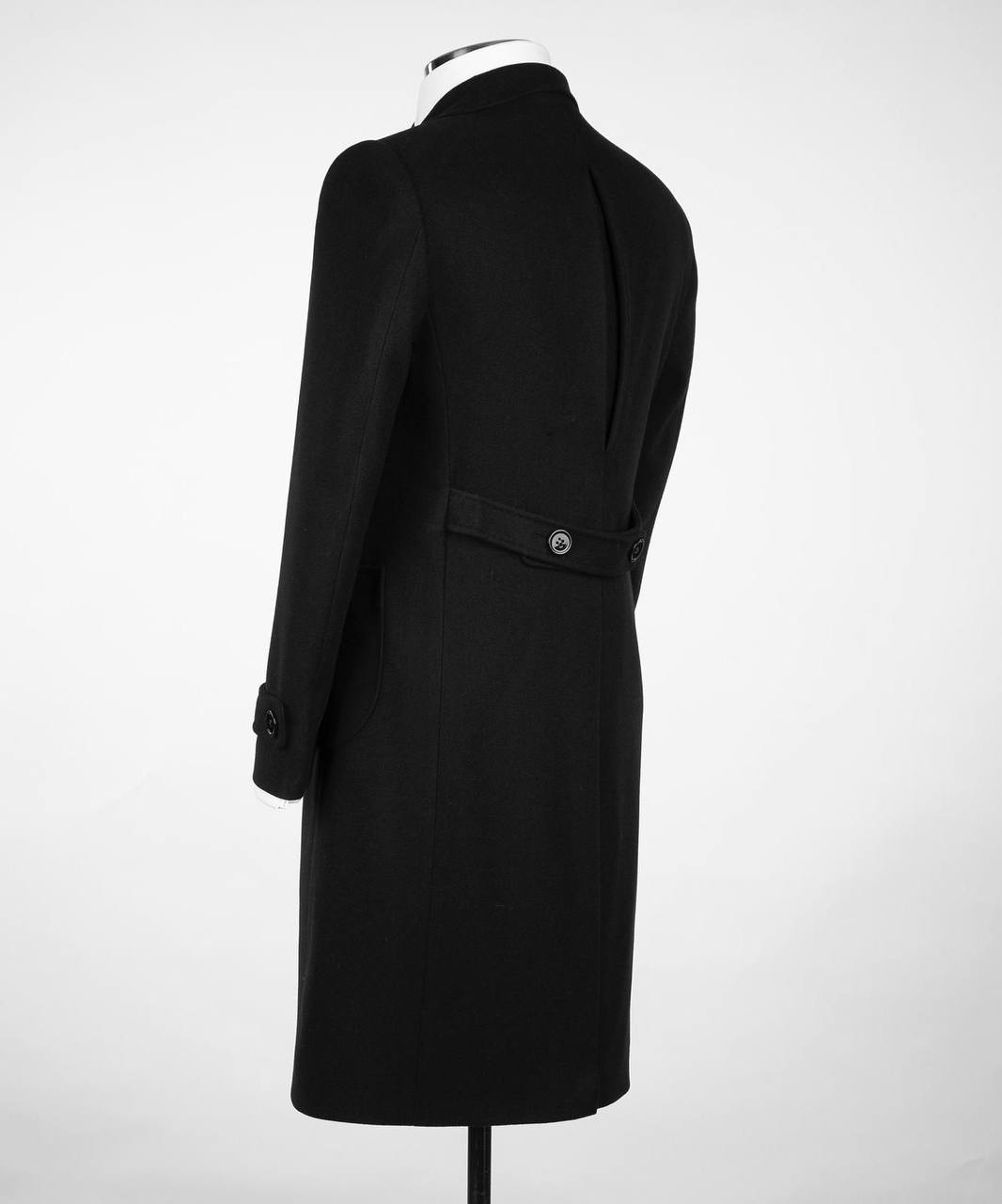 Black-Long-Wool-Overcoat for Men