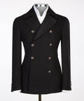 Black Double Breasted Coat for Men