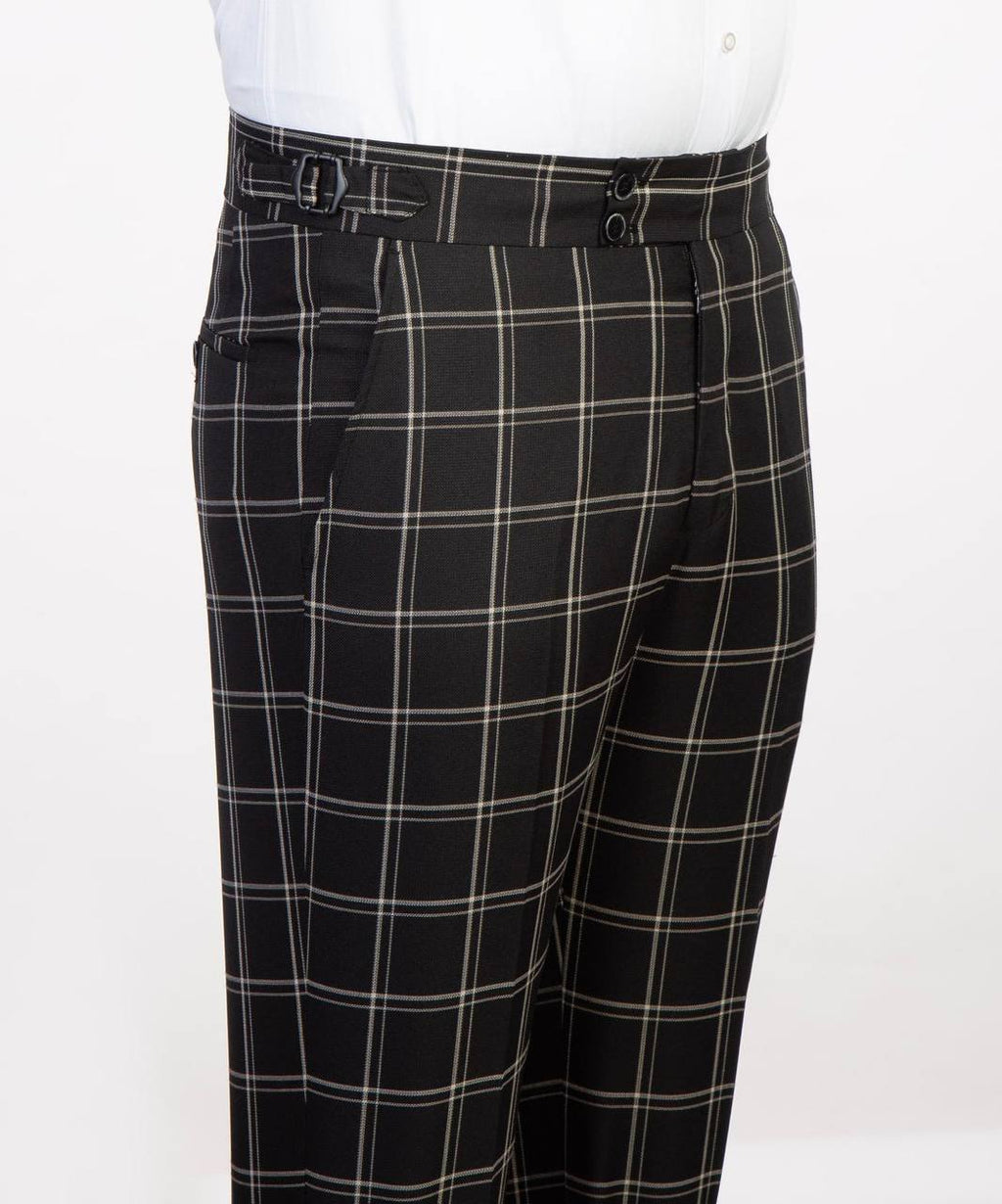 Plaid 3-Piece Suit-Black