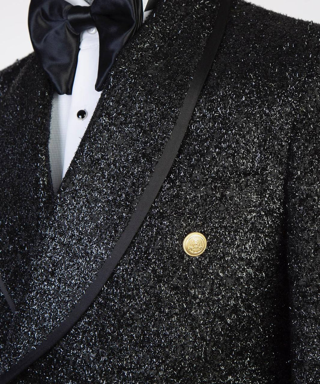Shiny 2 Piece Tuxedo Black