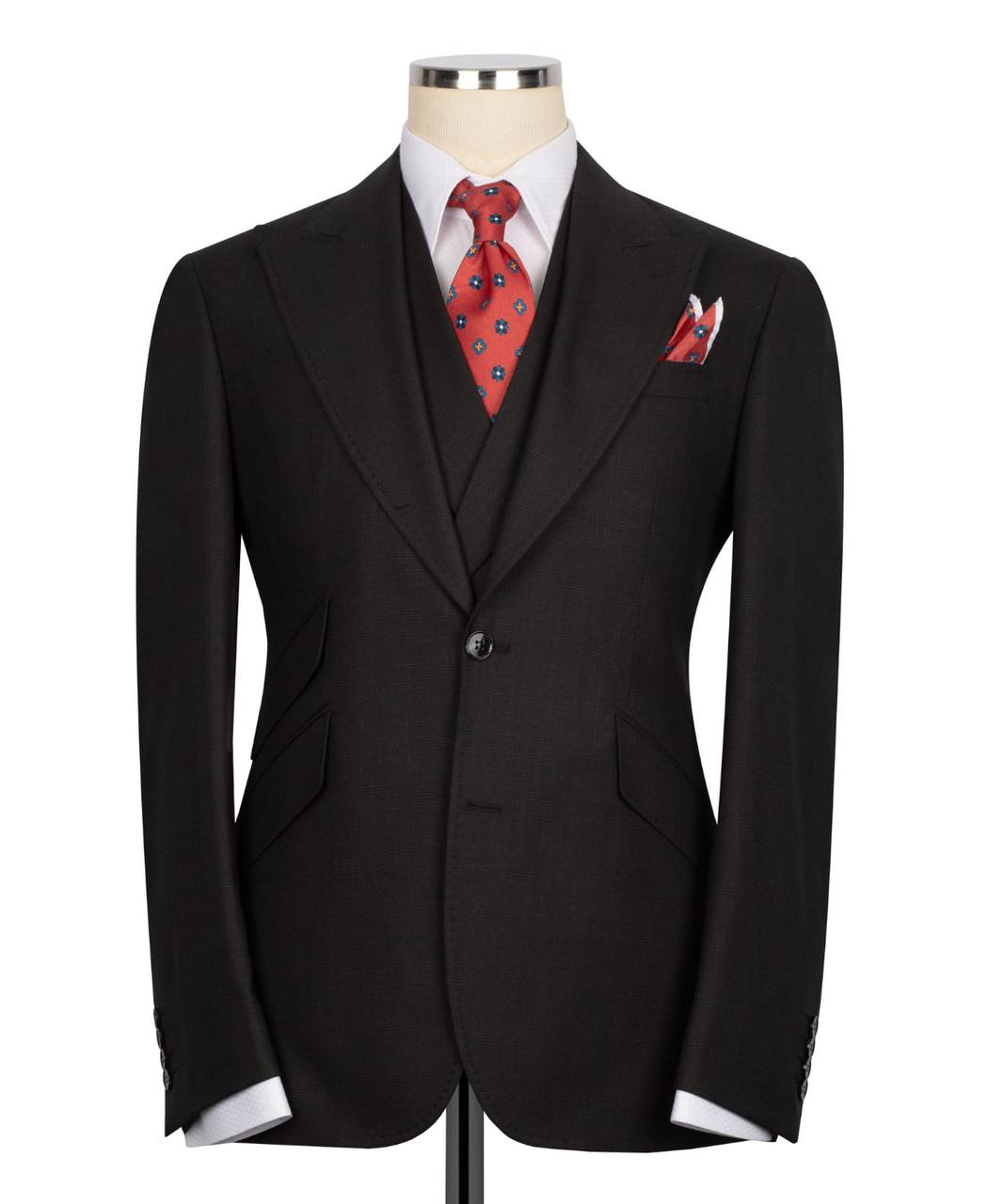 Classic 3-Piece Brown Checkered Suit
