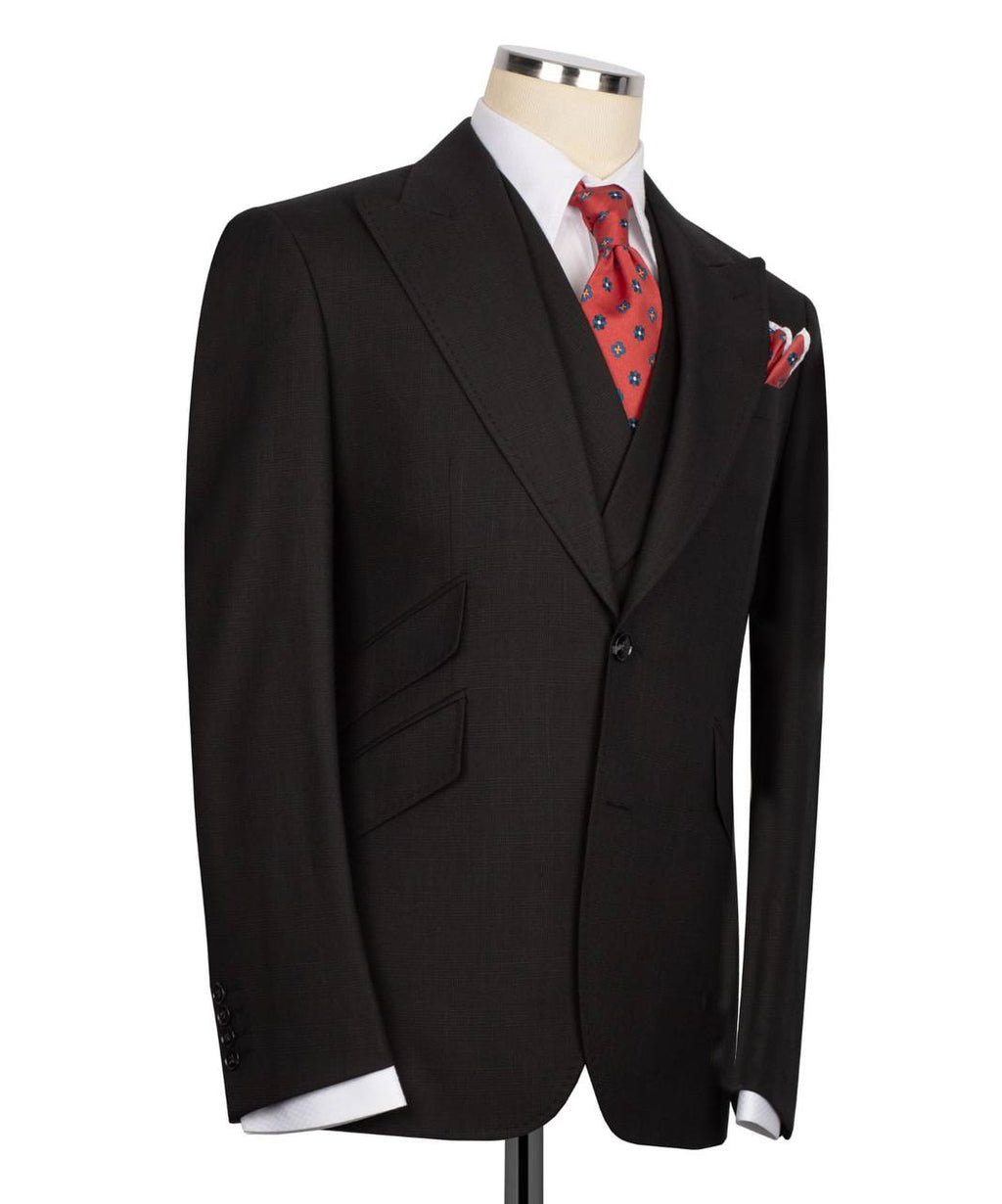 Classic 3-Piece Brown Checkered Suit