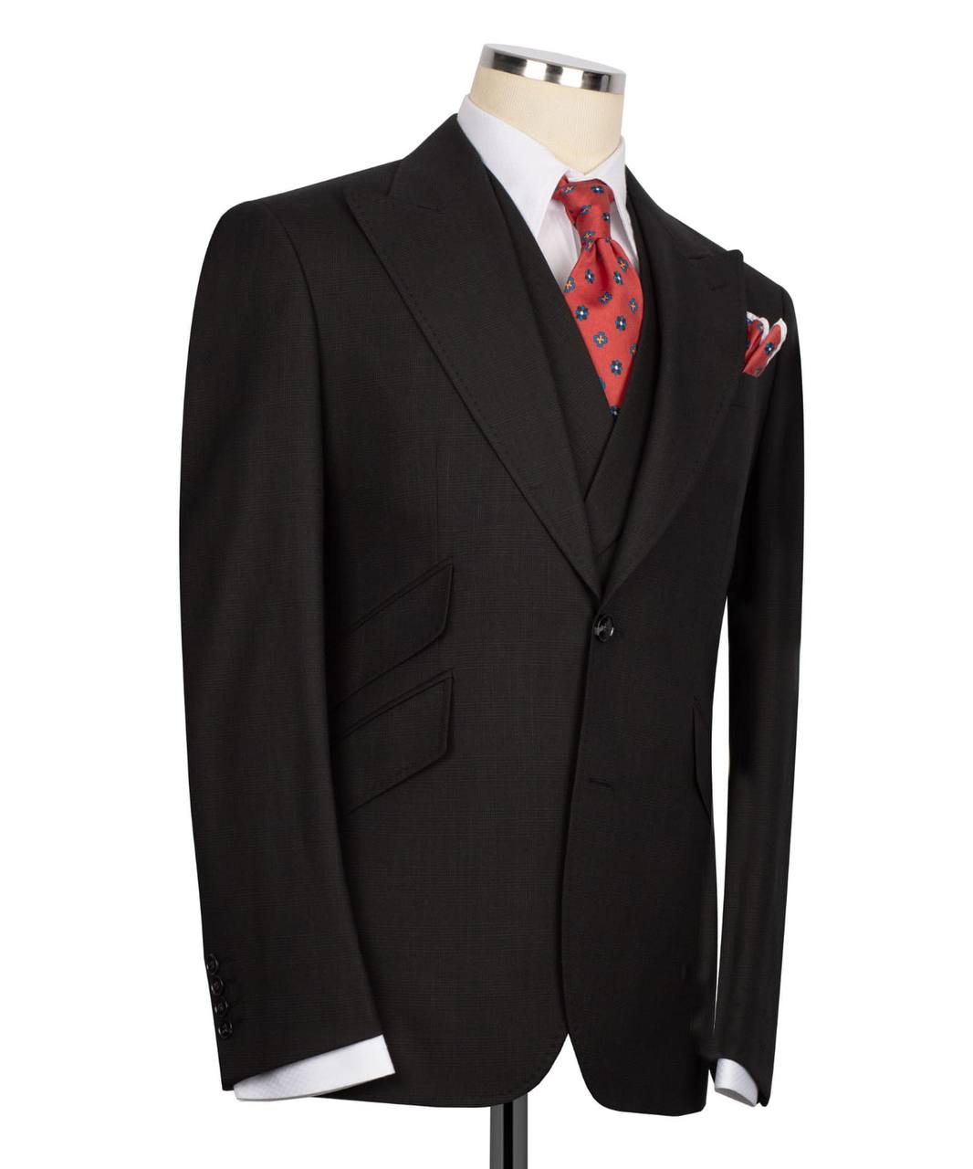 Classic 3-Piece Brown Checkered Suit