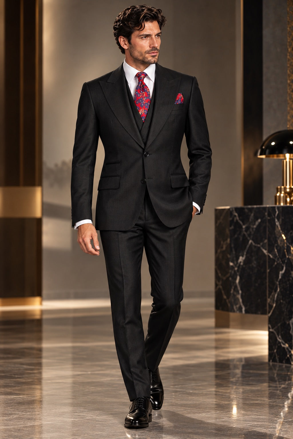 Classic 3-Piece Black Suit Set for Men